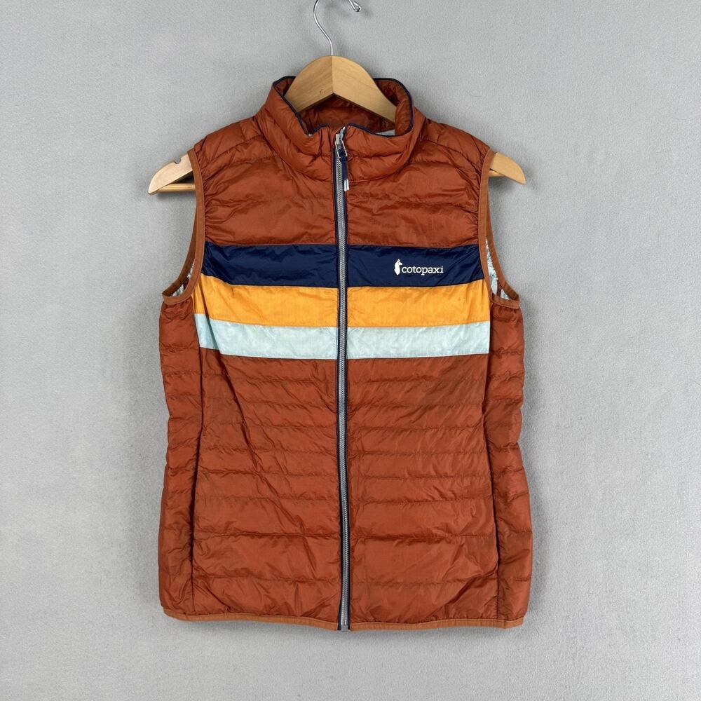 Cotopaxi Fuego Vest Womens Medium Orange 800-Fill Down Puffer Zip Outdoor